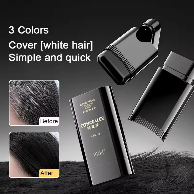 3-in-1 Disposable Hair Dye Stick for Effortless White Hair Coverage - Plant-Based & Fade-Resistant